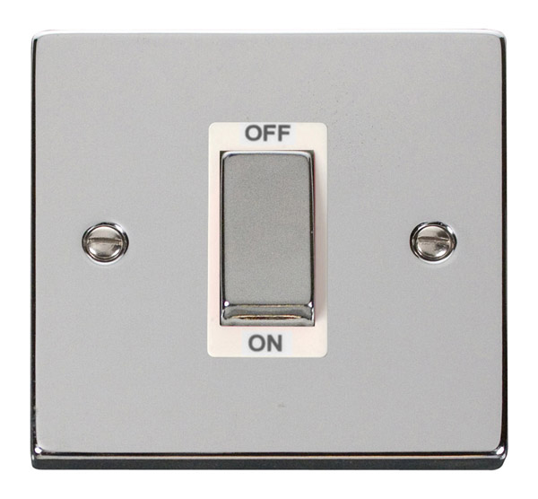 Click Deco Polished Chrome 1 Gang 45A DP Switch VPCH500WH