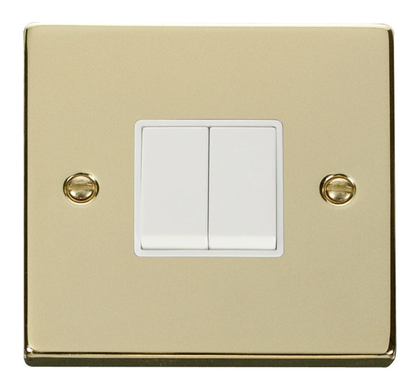 Click Deco Polished Brass 2 Gang 2 Way Switch VPBR012WH