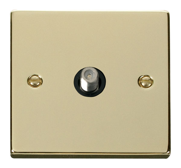 Click Deco Polished Brass Non-Isolated Sat Socket VPBR156BK