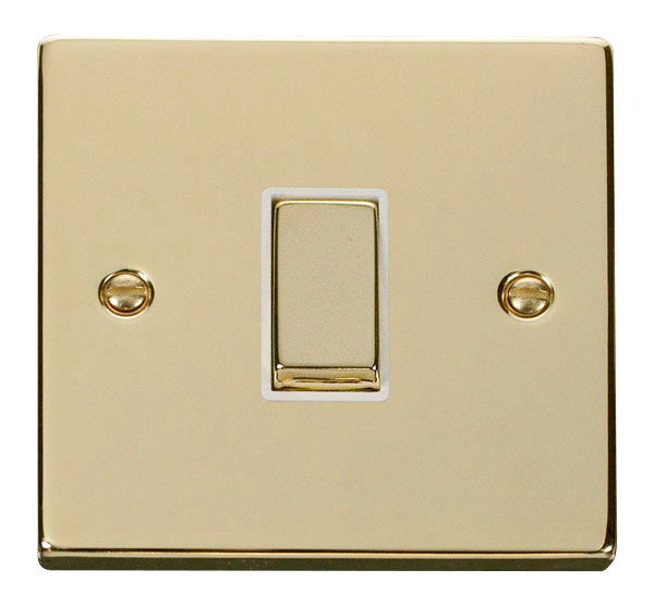 Click Deco Polished Brass 1 Gang 2 Way Switch VPBR411WH