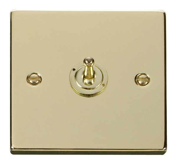 Click Deco Polished Brass 1 Gang 2 Way Toggle Switch VPBR421
