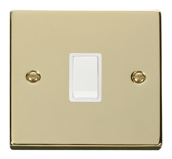 Click Deco Polished Brass 20A Double Pole Switch VPBR622WH