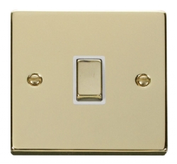 Click Deco Polished Brass 20A Double Pole Switch VPBR722WH