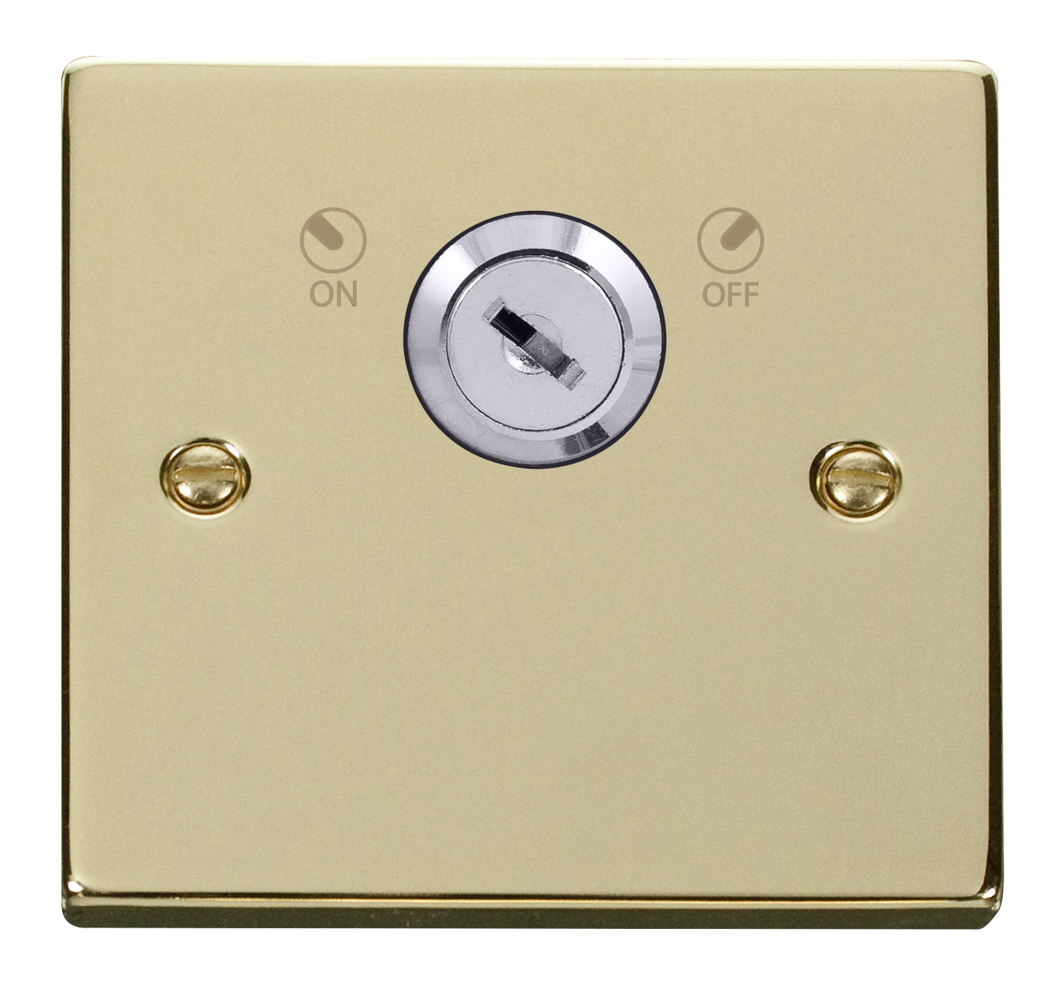 Click Deco Polished Brass 20A DP Key Lockable Switch VPBR660