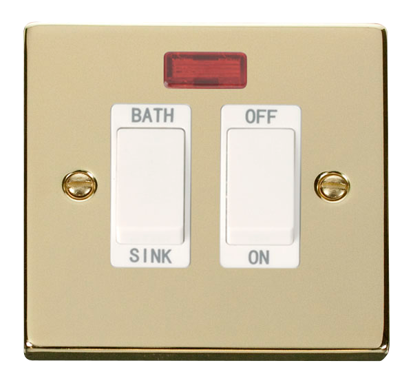 Click Deco Polished Brass 20A DP Sink/Bath Switch VPBR024WH