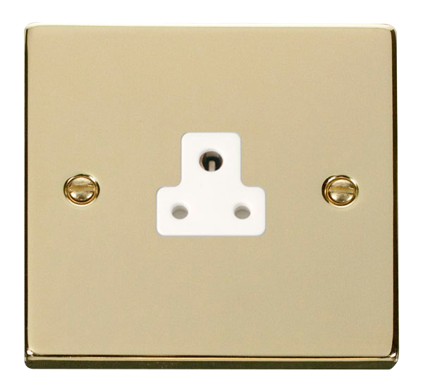 Click Deco Polished Brass 2A Single Round Pin Socket VPBR039WH