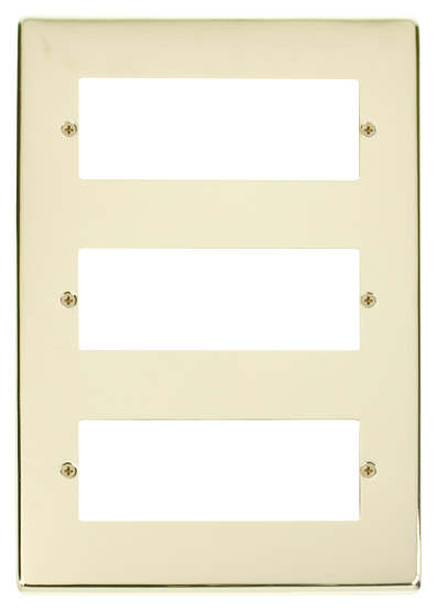 Click Deco Polished Brass 3 Tier MiniGrid Module Plate VPBR518