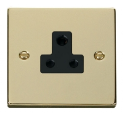 Click Deco Polished Brass 5A Single Round Pin Socket VPBR038BK