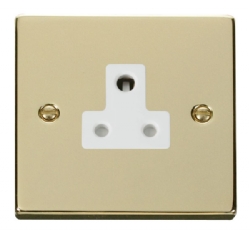 Click Deco Polished Brass 5A Single Round Pin Socket VPBR038WH