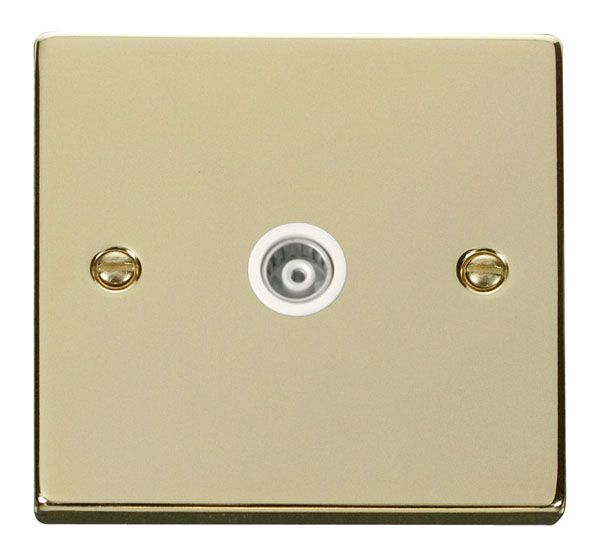 Click Deco Polished Brass Isolated Coaxial Socket VPBR158WH