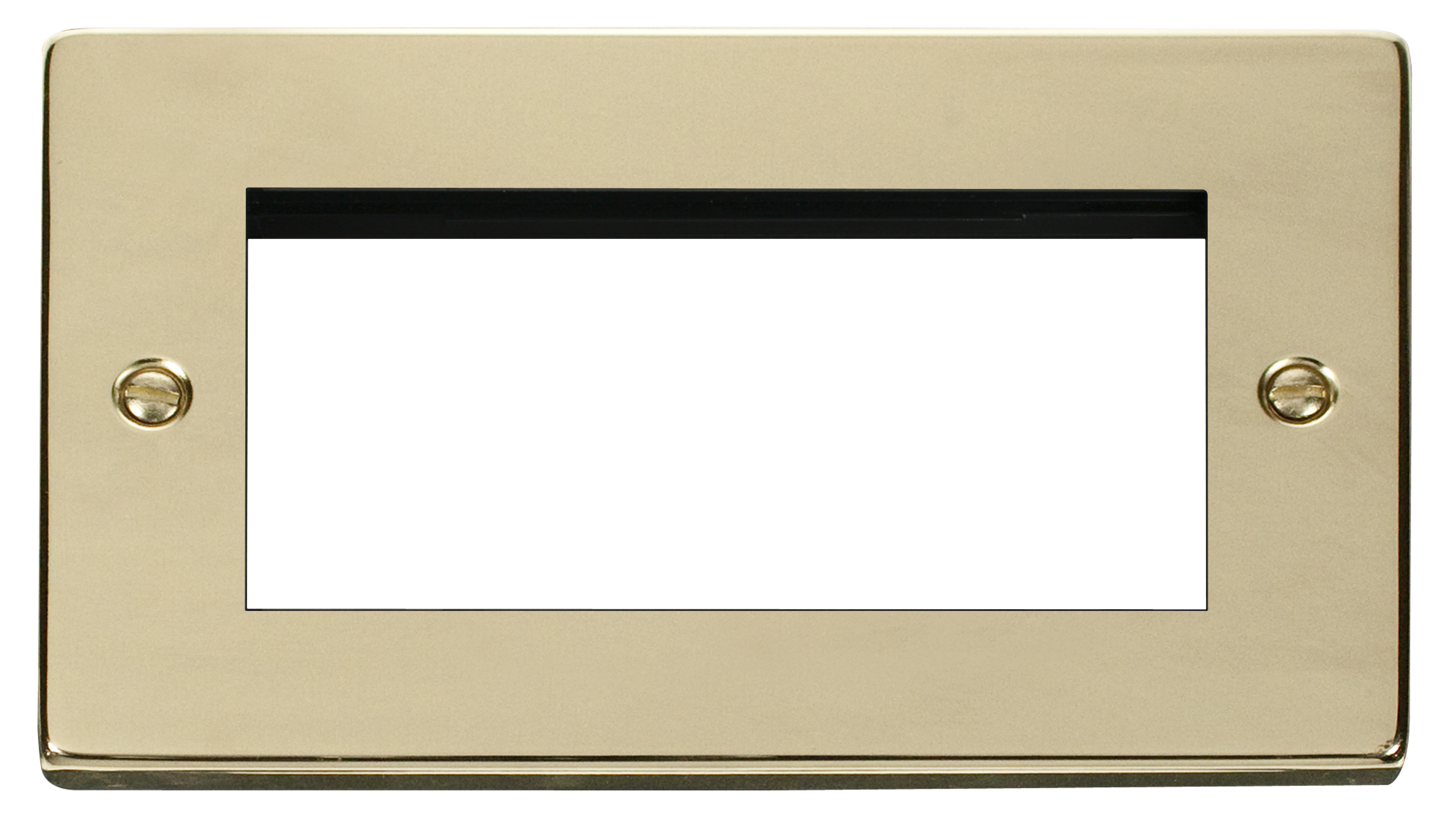 Click Deco Polished Brass New Media Quad Aperture Plate VPBR312