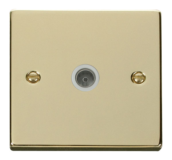 Click Deco Polished Brass Non-Isolated Coaxial Socket VPBR065WH