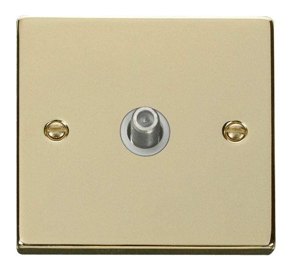 Click Deco Polished Brass Non-Isolated Sat Socket VPBR156WH