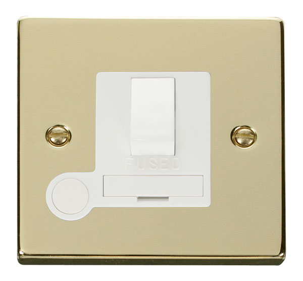 Click Deco Polished Brass Switched Fused Spur + F/O VPBR051WH