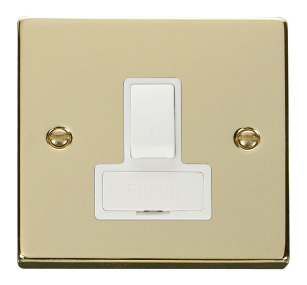 Click Deco Polished Brass Switched Fused Spur VPBR651WH