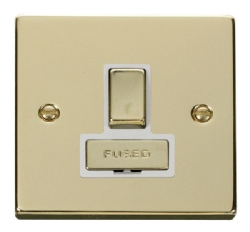 Click Deco Polished Brass Switched Fused Spur VPBR751WH