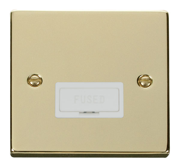 Click Deco Polished Brass Unswitched Fused Spur VPBR650WH