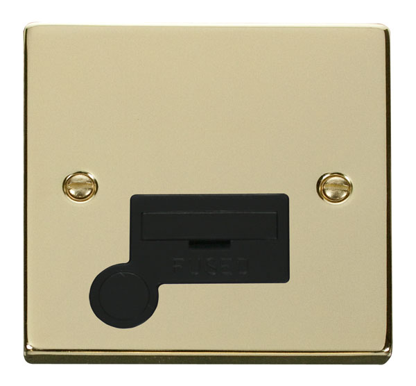 Click Deco Polished Brass Unswitched Fused Spur + F/O VPBR050BK
