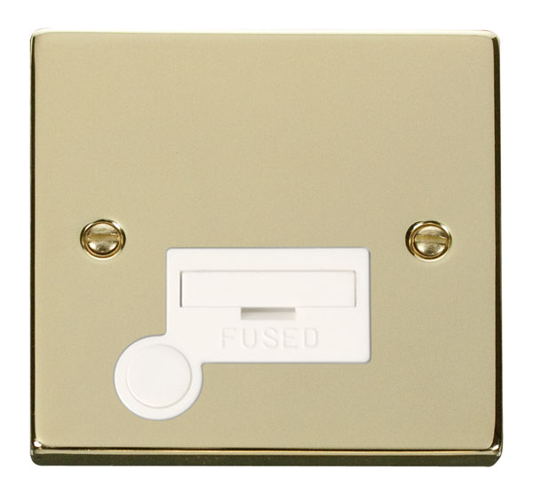 Click Deco Polished Brass Unswitched Fused Spur + F/O VPBR050WH
