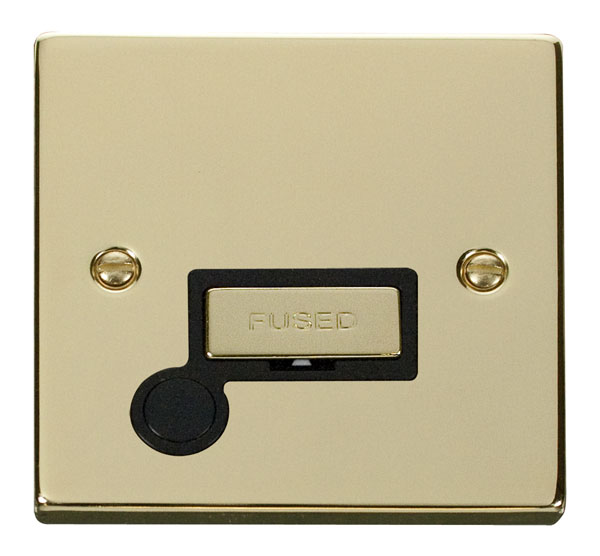 Click Deco Polished Brass Unswitched Fused Spur + F/O VPBR550BK