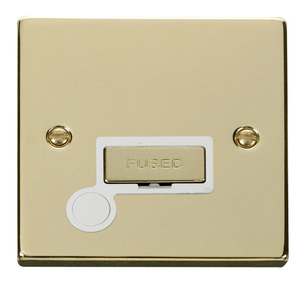 Click Deco Polished Brass Unswitched Fused Spur + F/O VPBR550WH