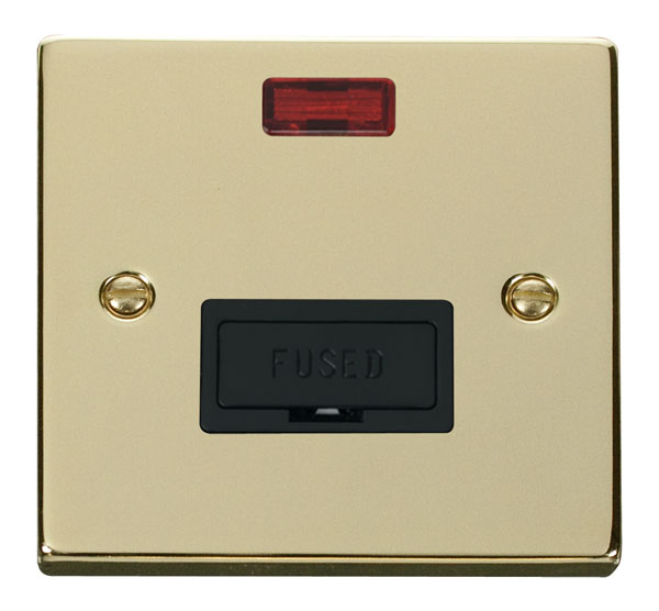 Click Deco Polished Brass Unswitched Fused Spur + Neon VPBR653BK