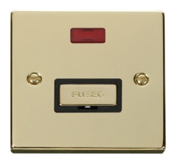 Click Deco Polished Brass Unswitched Fused Spur + Neon VPBR753BK