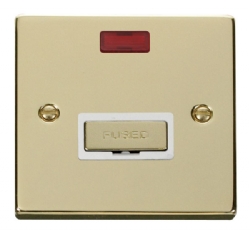 Click Deco Polished Brass Unswitched Fused Spur + Neon VPBR753WH