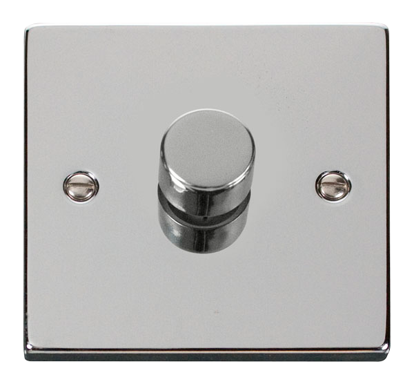 Click Deco Polished Chrome 1 Gang 2 Way 100W LED Dimmer VPCH161