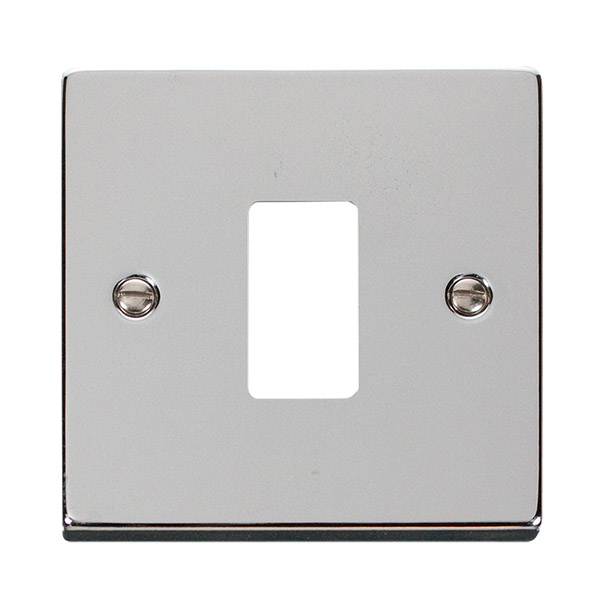 Click Deco Polished Chrome 1 Gang Grid Pro Front Plate VPCH20401
