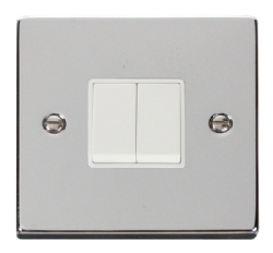 Click Deco Polished Chrome 2 Gang 2 Way Switch VPCH012WH