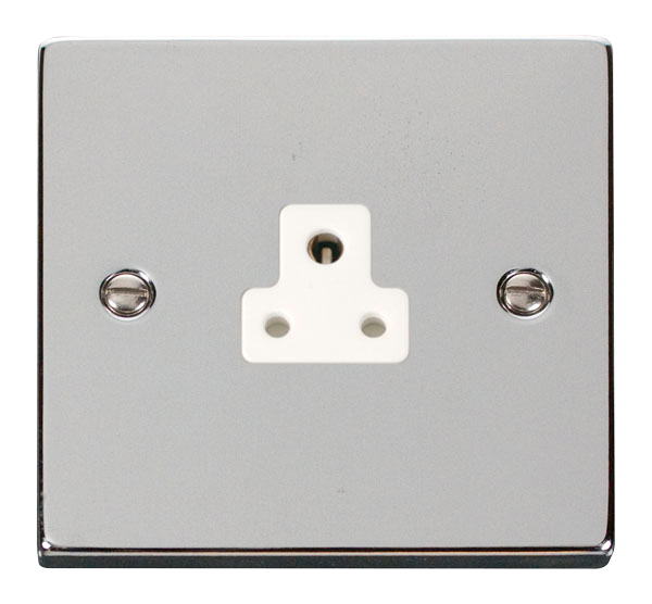 Click Deco Polished Chrome 2A Single Round Pin Socket VPCH039WH