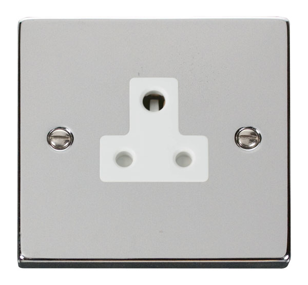 Click Deco Polished Chrome 5A Single Round Pin Socket VPCH038WH