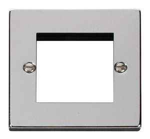 Click Deco Polished Chrome New Media Twin Aperture Plate VPCH311