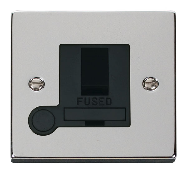 Click Deco Polished Chrome Switched Fused Spur with Flex Outlet VPCH051BK