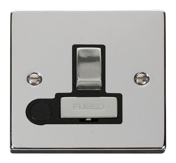 Click Deco Polished Chrome Switched Fused Spur with Flex Outlet VPCH551BK