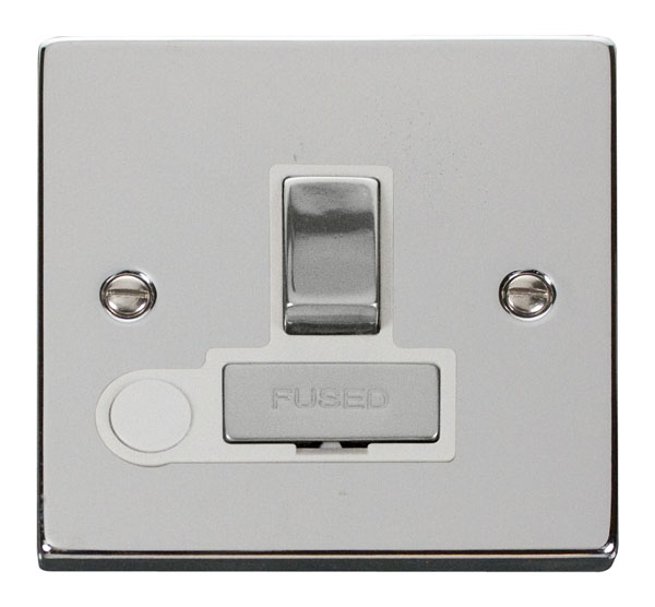 Click Deco Polished Chrome Switched Fused Spur with Flex Outlet VPCH551WH