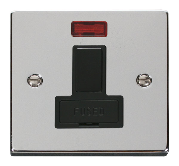 Click Deco Polished Chrome Switched Fused Spur with Neon VPCH652BK