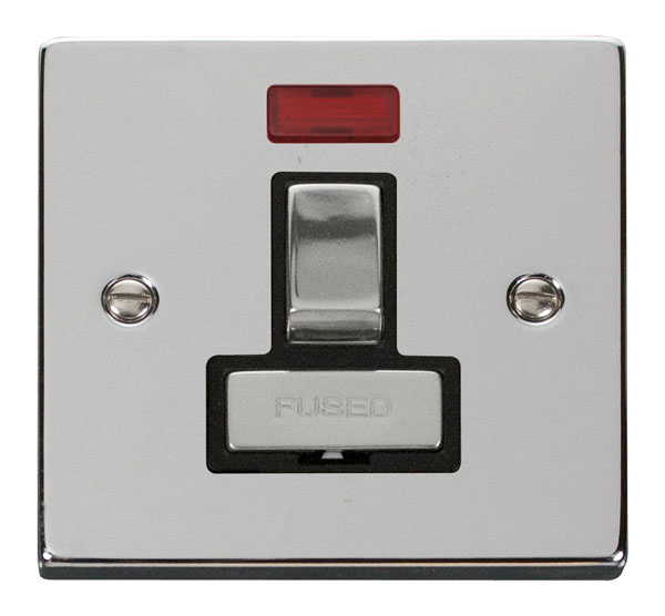 Click Deco Polished Chrome Switched Fused Spur with Neon VPCH752BK