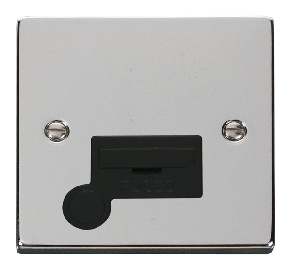 Click Deco Polished Chrome Unswitched Fused Spur with Flex Outlet VPCH050BK