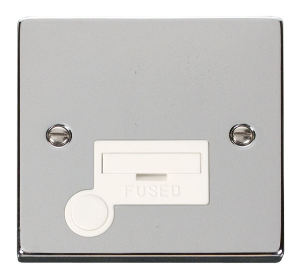 Click Deco Polished Chrome Unswitched Fused Spur with Flex Outlet VPCH050WH