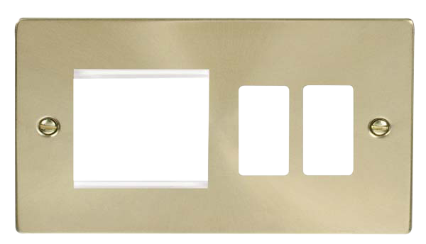 Click Deco Sat/Brass New Media - Grid Pro Combi Plate VPSB31102