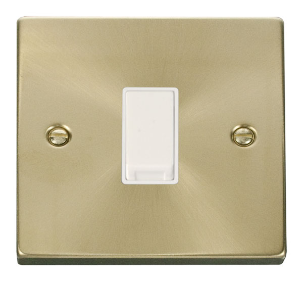Click Deco Satin Brass 1 Gang 2 Way Switch VPSB011WH