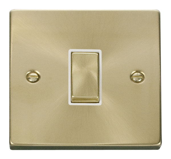 Click Deco Satin Brass 1 Gang 2 Way Switch VPSB411WH