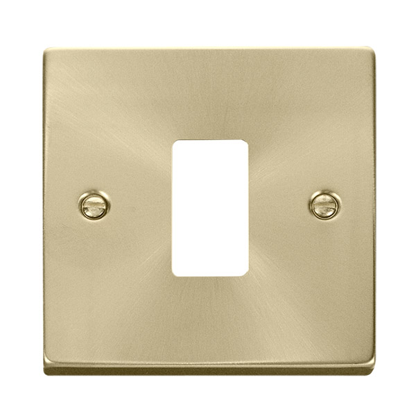 Click Deco Satin Brass 1 Gang Grid Pro Front Plate VPSB20401