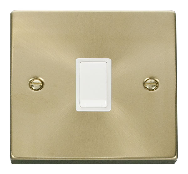 Click Deco Satin Brass 20A Double Pole Switch VPSB622WH