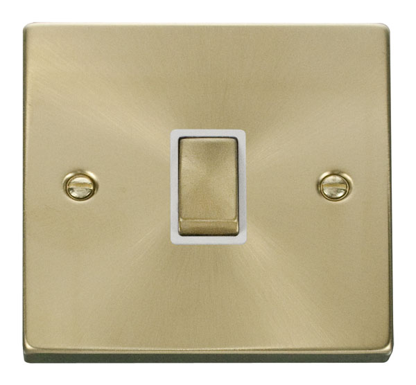 Click Deco Satin Brass 20A Double Pole Switch VPSB722WH