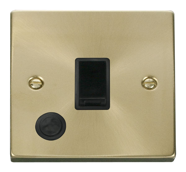 Click Deco Satin Brass 20A DP Switch with Flex Outlet VPSB022BK