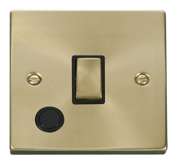 Click Deco Satin Brass 20A DP Switch with Flex Outlet VPSB522BK