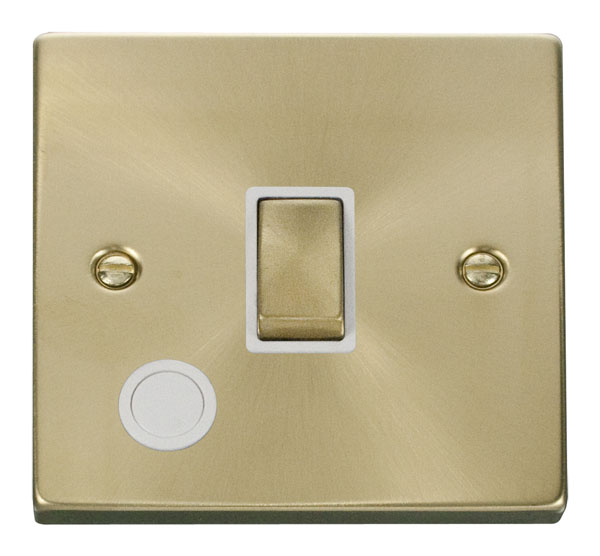 Click Deco Satin Brass 20A DP Switch with Flex Outlet VPSB522WH